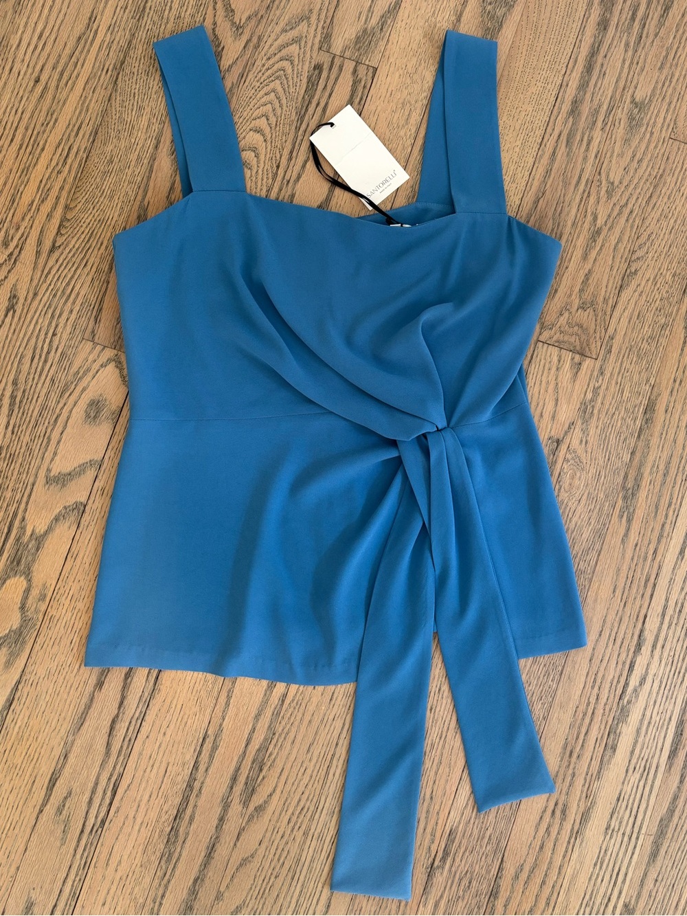 Santorelli blue Tie-Front Square-Neck Camisole NWT